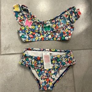 Mini Boden 2 piece butterfly swimsuit 2-3Y